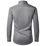 Lusead Men's Dress Shirts Long Sleeve Stretch Wrinkle Free Wedding Formal Business Button Down Shirt - Image 2