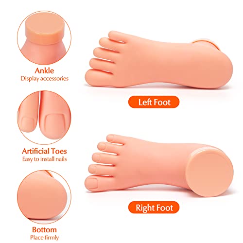 krofaue Practice Fake Foot Model 1 Pair Flexible Soft Silicone - Image 5