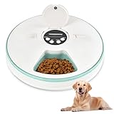 Futterautomat Katze, Futterautomat Katze Nassfutter, Nassfutterautomat für Katzen mit Timer, Katzenfutter Automat für 6 Mahlzeiten, Batteriebetriebener Futterspender Katze für Trocken- und Nassfutter