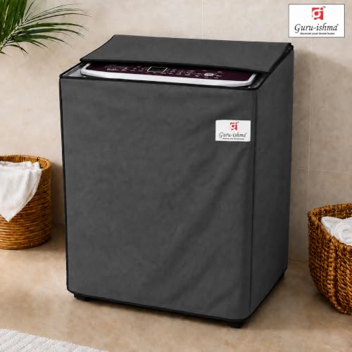 Image of Semi Automatic Washing Machine Cover for 8.5kg to 10kg Top Load | Waterproof & Dustproof Polyester Cover with Zip | Suitable with Samsung, LG, IFB, Bosch & More(54x 89 x 97 cm, Grey)