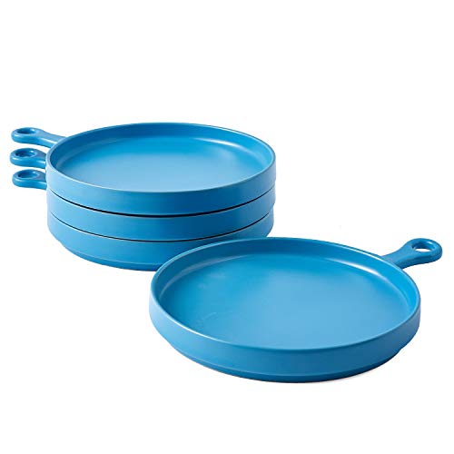 image for Bruntmor Set of 4, Ceramic 10 Inch Dinner Plates, Elegant Matte Servin