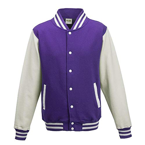 Chaqueta de manga larga morada con cuello mao Just Hoods y acabado opaco mate 1