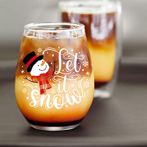 Dyjybmy Let Is Snow Christmas Wine Glass, Christmas New Year Gifts For Women, Christmas Wine Glass For Women Men Sister Friends, Wine Glass For Thanksgiving Christmas Wedding Party #TOP4