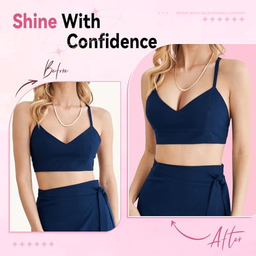 Ultra Push up Sticky Bra Pads | Double Sided Adhesive Inserts | Stick on for Sports Bra Swimsuit (Medium, Beige)3