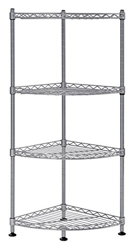 Muscle Rack WSCR121235-4S 4-Shelf Steel Wire Corner Shelving Unit, 12