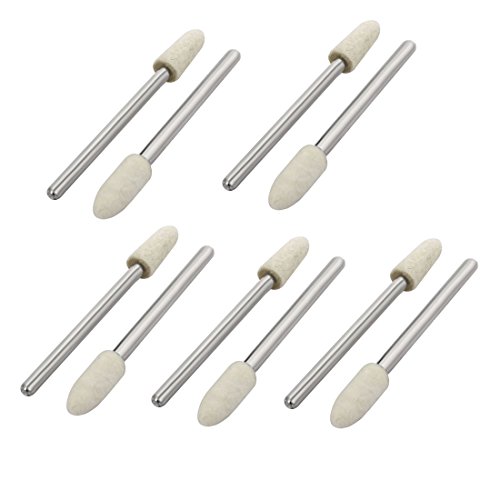Aexit 2.35mm Drill Hole Abrasives 5mm Tapered Felt Head Grinding Mounted Point Polishing Tool 10pcs Model:22as240qo289