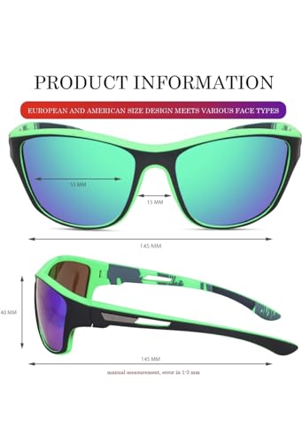 Image of Polarized Sports Sunglasses for Men & Women | UV400 Protection | Lightweight Driving, Fishing, Cycling, Running & Outdoor Sunglasses with TAC Lens