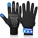 WATSABRO Fahrradhandschuhe Winter, Laufhandschuhe-Touchscreen mit Anti-Verlust Clip &ndash; Winddichte Sport Handschuhe f&uuml;r Herren & Damen zum Radfahren, Laufen und Outdoor-Aktivit&auml;ten - L