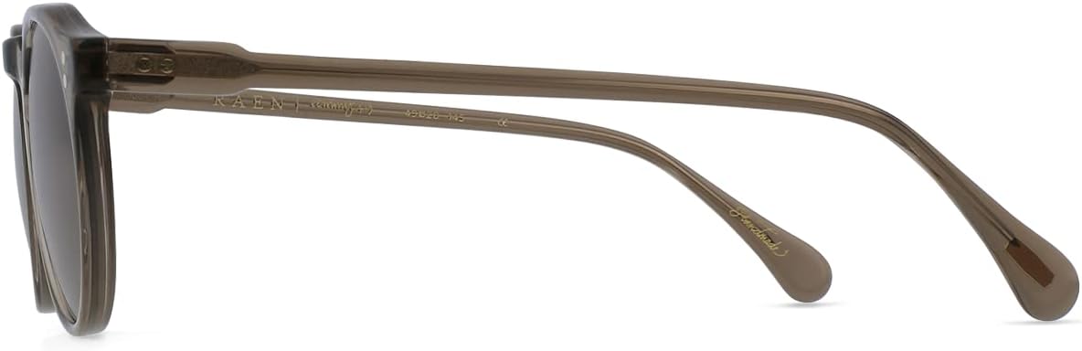 RAEN - Remmy - Unisex Retro Round Sunglasses UV Protection - Ghost/Vibrant Brown Polarized Lens (Size 49 MM) - Polarized Lenses