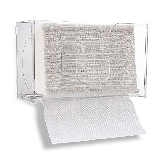 evron Paper Towel Dispenser Countertop Adhesive Tape & Wall Mount Easy Pull-Out Z Fold C Fold Trifold and Multifold Paper Towel Dispenser (1 Pack)