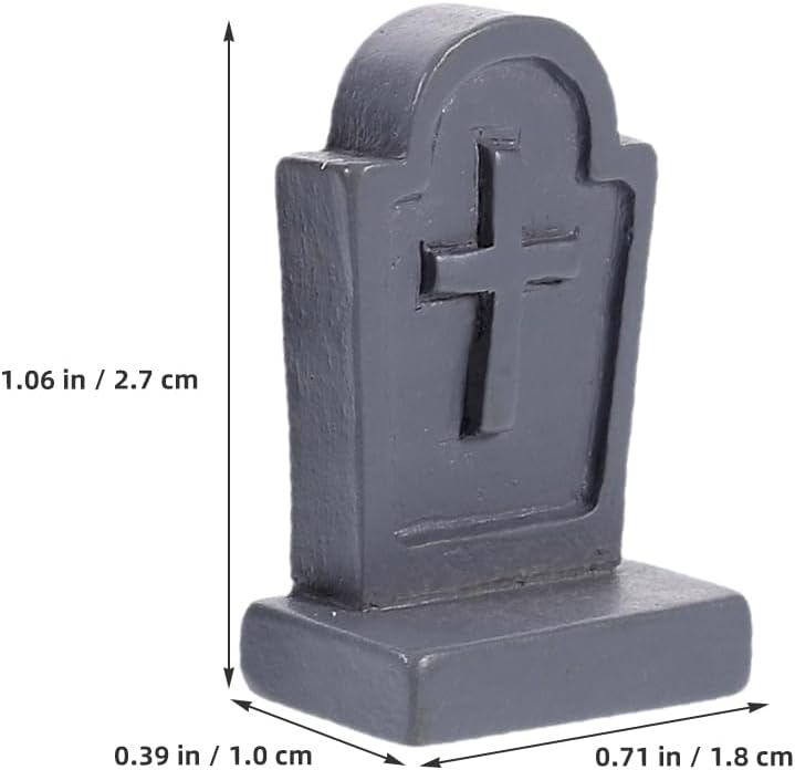 ibasenice Mini Tombstone Decorations 10Pcs Grey Miniature Graveyard Accessories for Dollhouse Halloween Party Tabletop Decor