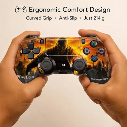 Image of Maizic Smarthomea Funetic Zombie Survival Game Themed Bluetooth Wireless P4 Gaming Controller | PC, Smartphone | Dual Vibration, Turbo, Touchpad, Type-C Fast Charging, 10hr Battery