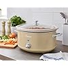Swan Retro SF17031CN Slowcooker, afneembare kookcontainer, 6,5 l, Slow Cooker, keramiek met antiaanbaklaag, zonder PFOA en PTFE, 3 temperatuurniveaus, vintage design, crème, 320 W
