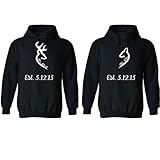 Her Buck his doe Custom Couple t Shirts Customized Date for him and her Personalized Matching...