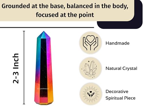 Image of Certified Titanium Aura Quartz Tower Obelisk Point For Chakra