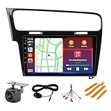 Stereo Radio for VW Golf 7 MK7 2013-2018 Black - Biorunn Wireless Car-Play Android Auto GPS Navigation - (4GB+64GB) Head Unit 10.1 Inch Blue-Tooth 5GWiFi Update Kit RDS FM DSP Camera