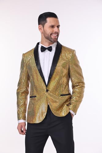 Nawgut Sequin Blazer Sparkle Suit Disco Prom Jacket Party Shiny Tuxedo Banquet Celebration Fashion Sport Coat for Mens Adult3