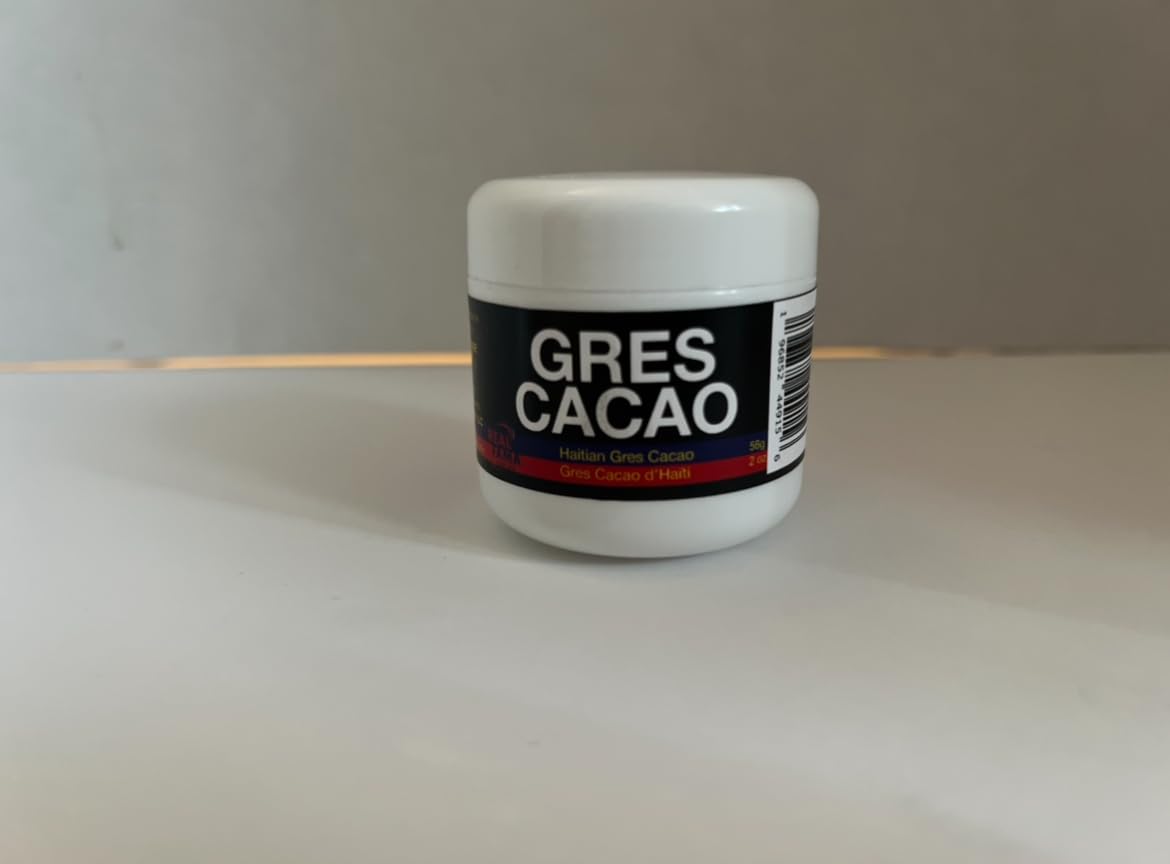 REAL FAMA Gres Huile de Cacao 2oz Pleine Taille - Bouteille d'huile de Cacao Haïtien Bio