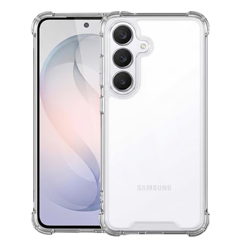 Image of Fashionury Clear Back Cover Case for Samsung Galaxy S26 5G | Anti-Yellow Acrylic Hard Back + Soft TPU Bumper | Shockproof 360 Protection | Slim Transparent Bumper Case (Clear)