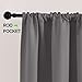 PONY DANCE Grey Short Window Curtains for Kitchen 36 inch Long, 2 Panels Set Half Window Drapes for Bedroom Basement, Blackout Small Curtains for Travel Trailers, Width 42 x Length 36 inches