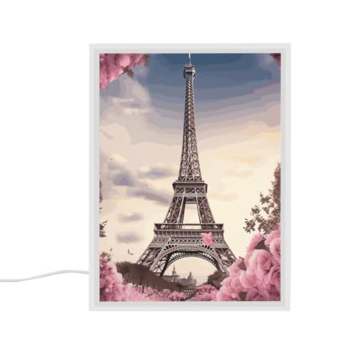 Espejo de maquillaje LED Paris Torre Eiffel 8.3 x 6.5 in