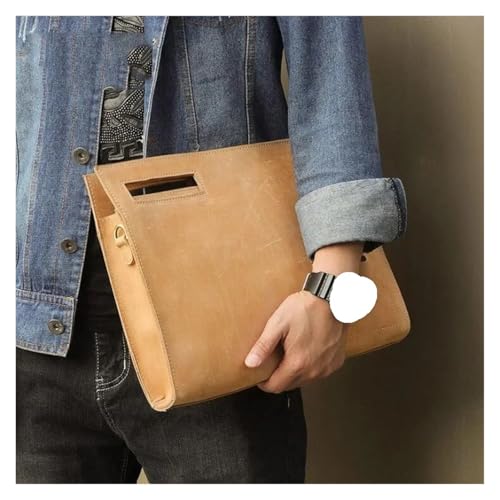 Leather Briefcase File Bag Genuine Leather Documents Pouch Featured Crazy Horse Leather A4 File Hand Bag Formal Business2