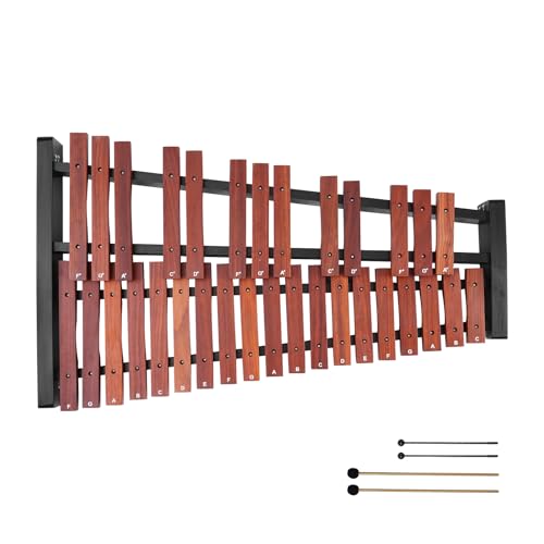 VEVOR Glockenspiel Xylophone, 32 Notes, Wooden Professional Xylophone Percussion Instrument, with Height Adjustable Stand, 4 Mallets, Carrying Bag, Beginner Musical Instrument Kit for Adults and Kids by VEVOR - Image 3