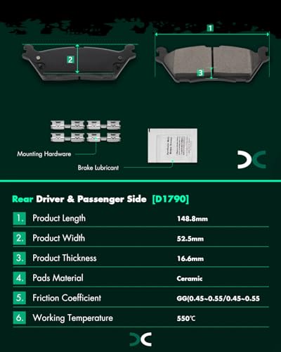Image of SCITOO D2087 D1790 Front Ceramic Rear Ceramic Brake Pad Sets | 2018-2021 For Ford For Expedition,2015-2020 For F-150,2018-2021 For Lincoln For Navigator