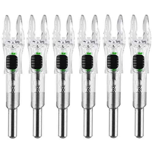 Image of 6PCS X Lighted Nocks for Arrows with .204 .233 .244 .246 Inside Diameter with H, S, GT Bushings High-Visibility LED Arrow Nocks, ON /Off Switch Included
