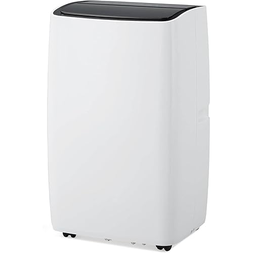 3-in-1 Portable Air Conditioner - 14,000 BTU for Rooms up to 750 Sq.Ft, Fan Mode, Convenient Remote Control, Easy to Move with Wheels, Complete Window Kit Included (White+Balck)