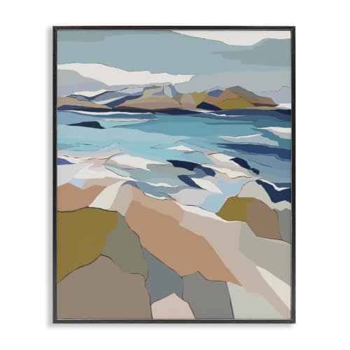 Rocky Ocean Shore Coastal Landscape, 24 x 30 Inch Framed Giclée Print