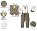 Baby Boys Clothes Gentleman Outfit with Dress Shirt, Bowtie, Fashion Vest and Suspender Pants Sets, Grey Plaid, 9-12 Months = Tag 70