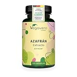Saffron Español Vegavero | 30 mg | 3,5% Safranal + Crocin | Azafrán Premium Affron | SIN ADITIVOS | 120 Cápsulas | Análisis En Laboratorio