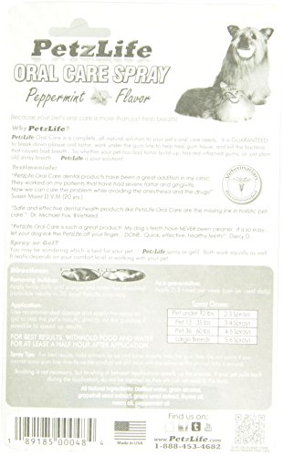 PetzLife 891009 Complete Oral Care Spray Peppermint Blister-Package for Pets, 4-Ounce