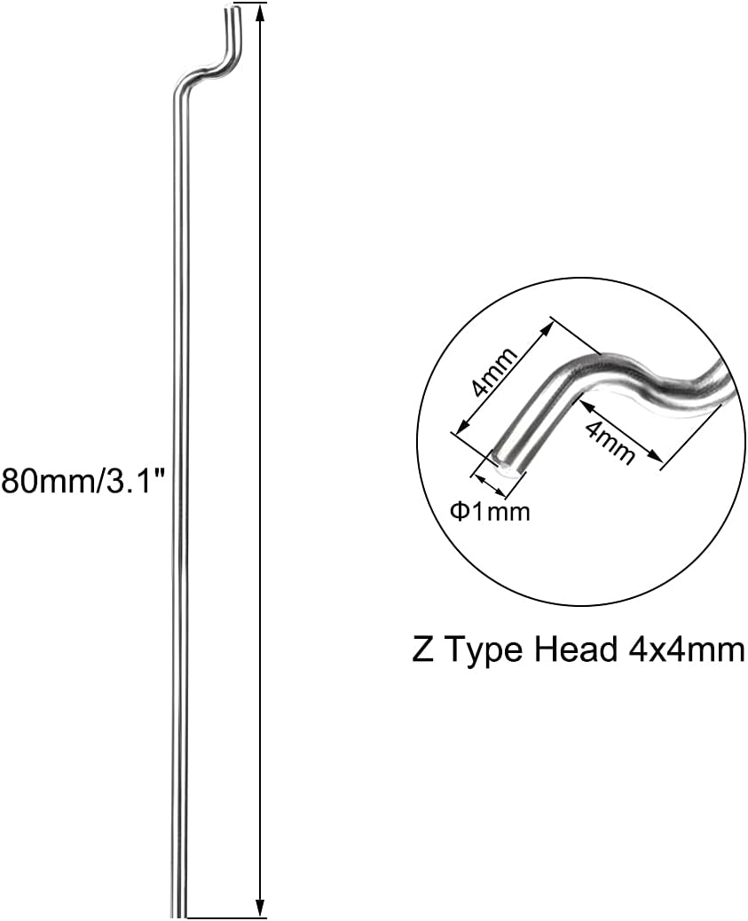uxcell 1mm x 80mm (3.1 Inch) Steel Z Pull/Push Rods Parts for RC Airplane Plane Boat Replacement (Pack of 10)