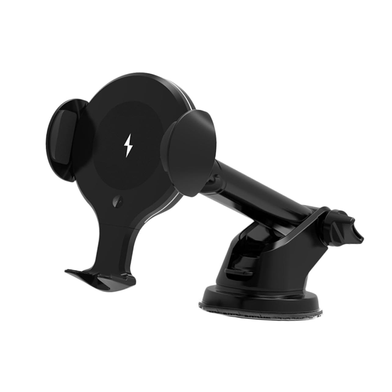 Supporto Auto Telefono Ricarica Wireless 10w, Nero, Telescopico | Cruscotto e Bocchetta, Abs e Pom, 5v 2a e 9v 1, 67a, Ventosa e Morsetto