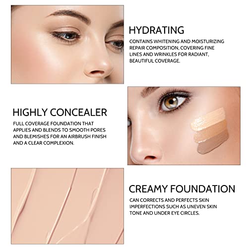 Kyda Matte Liquid Foundation, Full Coverage Concealer Foundation Cream, Oil Control Long Wear Lightweight Foundation Makeup-105 Sand #TOP5