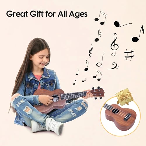 Image of ADM Ukulele for Beginners Hawaiian Sapelewood Ukelele Kit for Adult Student Starter Professional Ukalelee Pack Bundle with Free Lessons Gig Bag Strap Nylon String Tuner (Brown-Sapele, 21 Inch)