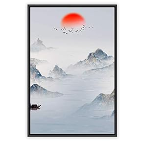 signwin Framed Canvas Wall Art Abstract Sunrise and...