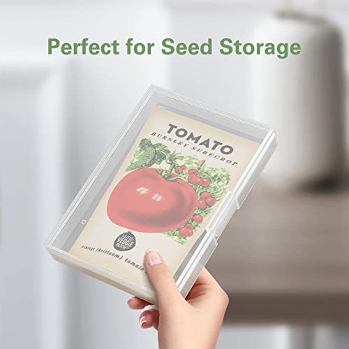 Zarler Photo Storage Box 4X6 Picture Boxes, 9 Inner Seed Organizer Cases With Handle, Photo Storage Container Photo Keeper With Provided Sticker Labels (Clear) #TOP3