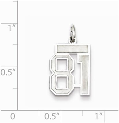Sterling Silver Small Satin Number 81 Charm