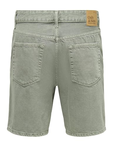Short Only & Sons denim vert calliste coupe box style authentique