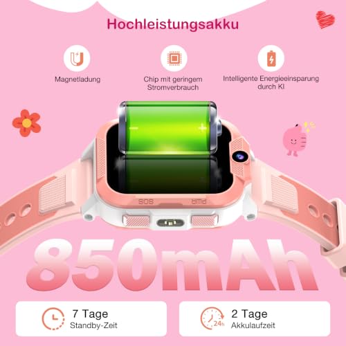 Baolubao 4G Smartwatch Kinder mit GPS und Telefon, SOS-Taste, Schulmodus – Ansicht 7