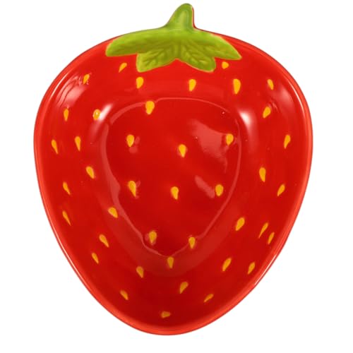 Cuenco De Cerámica Con Diseño De Fresa Tazón Decorativo Para Postres Ensaladas Y Frutas Para Uso Diario Resistente Y Duradero