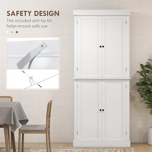 Homcom US835-118V82WT0131 72.5 Inch Freestanding Kitchen Pantry Cabinet thumb #5