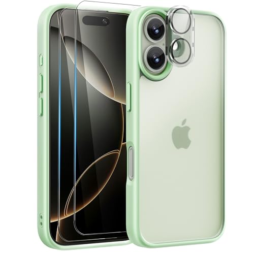 Coque iPhone 16 Mootobo 4 en 1 avec protège-écran et objectif mat antichoc 6,1"