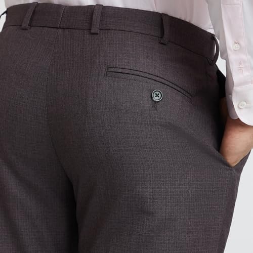 Image of Park Avenue Men's Regular Fit Mid Rise Solid Pattern Poly Viscose Blend Flat Front Formal Trouser