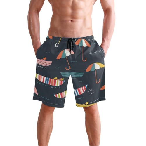 Short de plage rayé coloré extensible pour homme style décontracté - 2