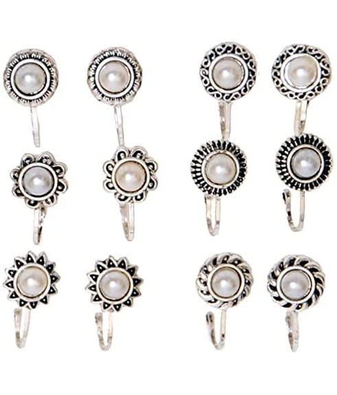 PDY FASHION oxidized nose Pin ring without piercing Press On Combo Pack of 12 Oxidized Nose Pin Stud Ring Small Size for Women & Girls (B0BNLNJ6YD) Amazon Price History, Amazon Price Tracker