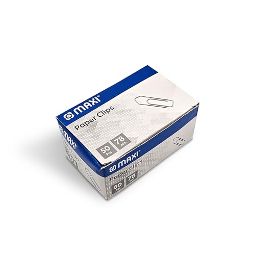 Maxi 78mm Boat Shape Paper Clip Box Of 50Pcs Silver Great for organizing documents